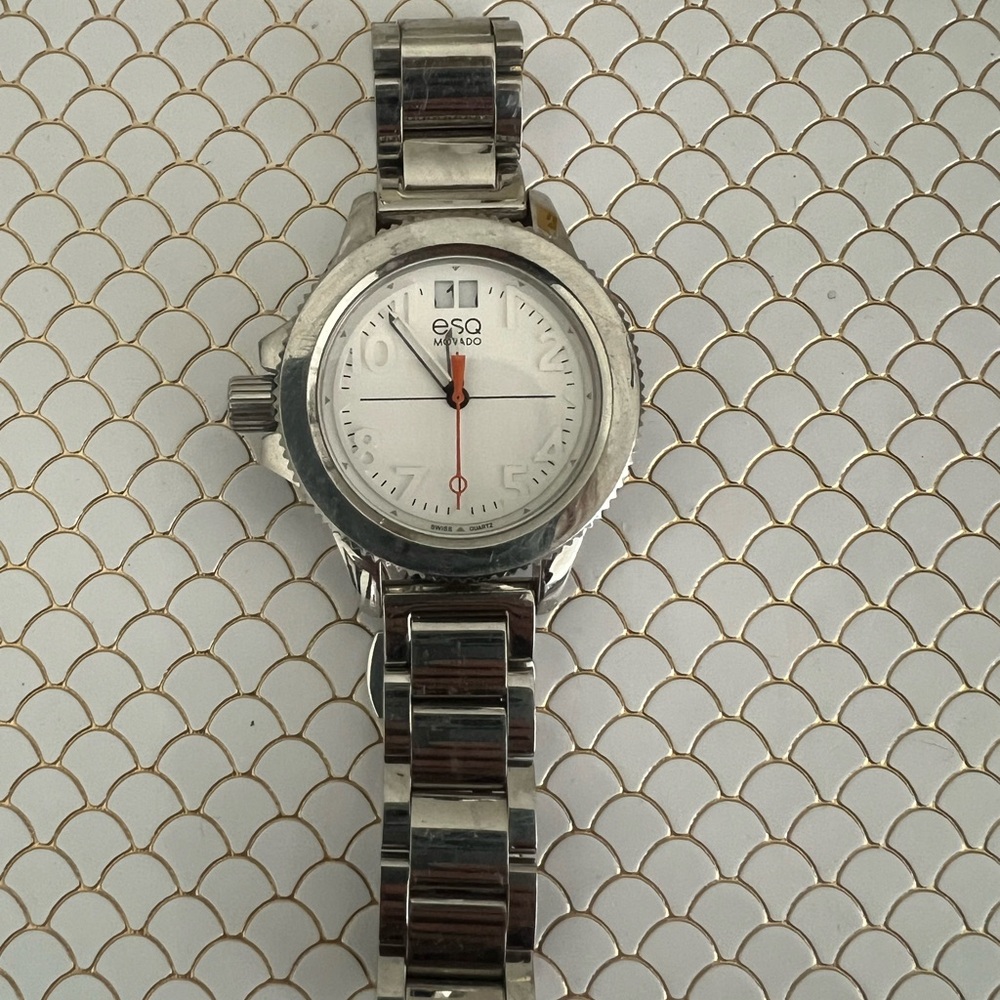 ESQ Movado silver Watch with Sleek Design and Minimalist Features